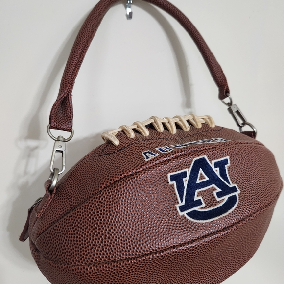 Auburn Tigers Football Tote Purse Shoulder Bag. Embroidered Logos. Zipper Close - Picture 3 of 7